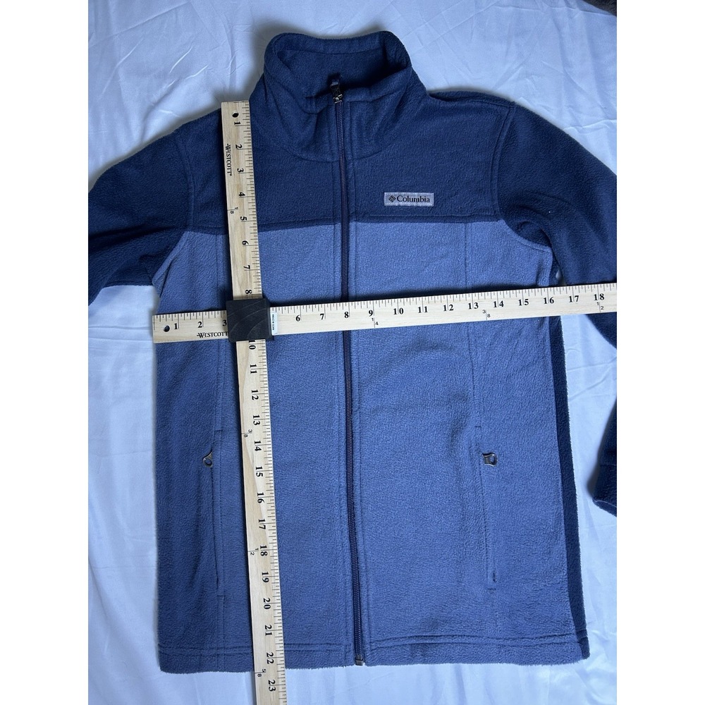 Columbia Boys Fleece Jacket Youth Boys Medium Blue Two Toned Full Zip - Picture 5 of 5